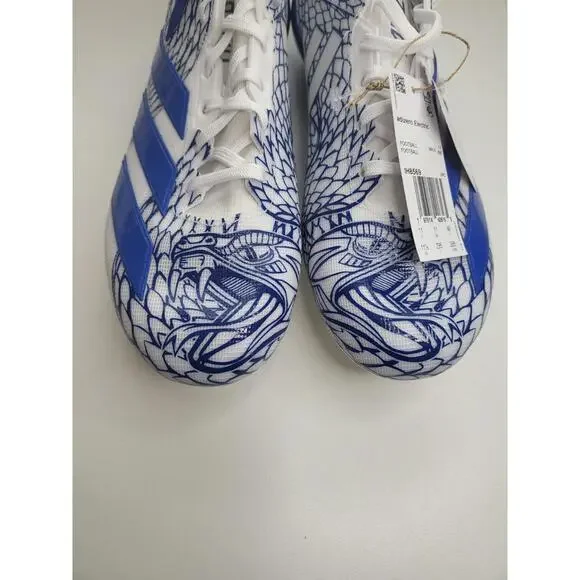 Men Adidas Adizero Electric Grafiti Football Cleats Navy/White IH8569 Size 11.5 Adidas Adizero Electric Grafiti Football Cleats Navy/White  main image 3